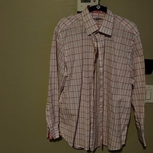 Robert Graham Mens Button Down shirt white pink